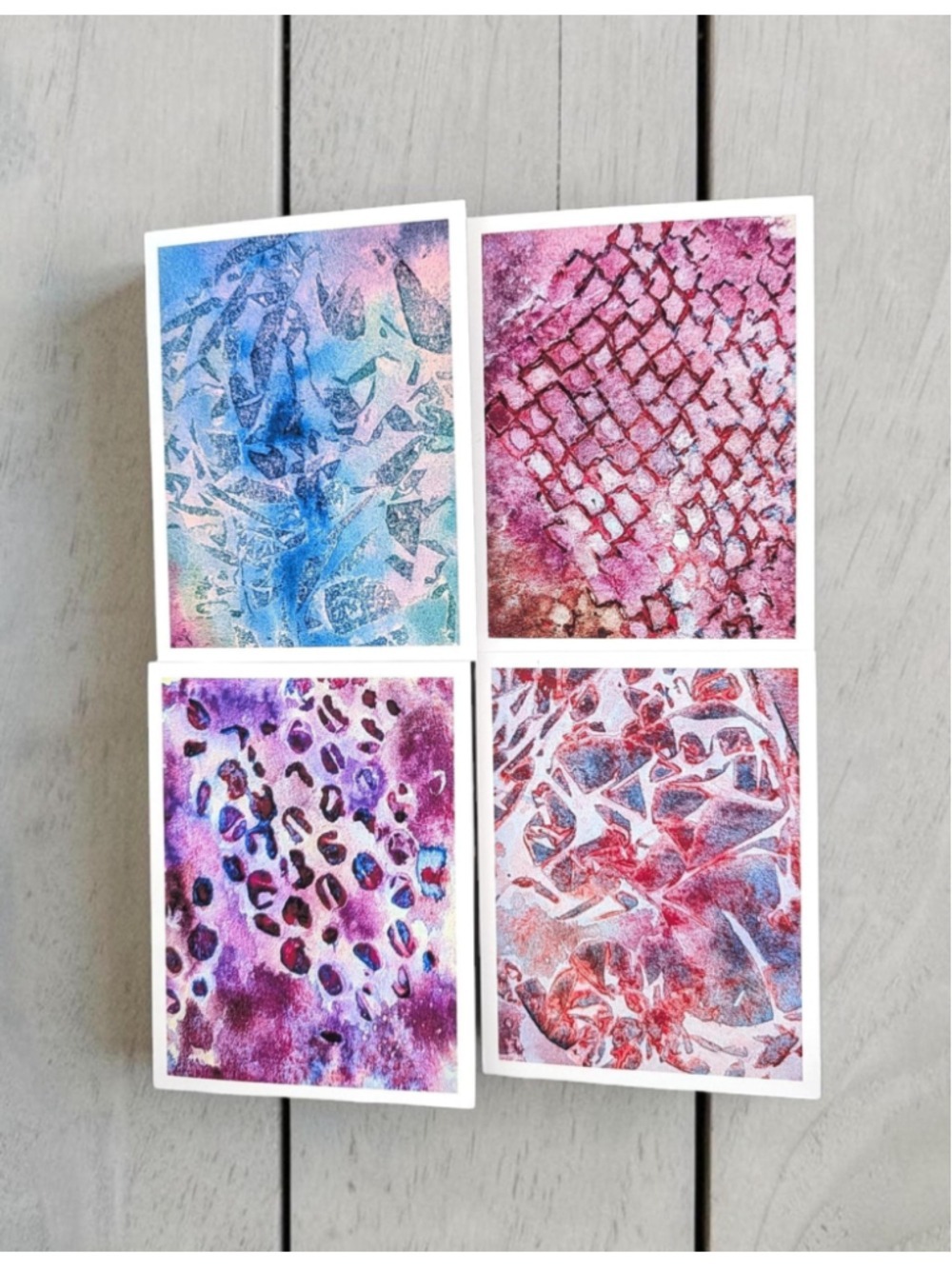 Watercolor Notecards Abstract Textures 4.25 x 5.5 Inch Set of 12